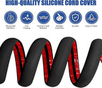 Floor Cord Cover Self Adhesive Cord Hider,3.3FT Cable Management, Extension Strip Protector for Wires, Prevent Cable Trips for Offices, Gyms, Exhibitions Cavity:0.51"(W) x 0.3"(H) Black