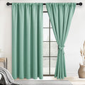 JIUZHEN Blackout Curtains for Bedroom - 60 Inch Extra Wide Thermal Insulated Room Darkening Privacy Soundproof Curtains for Living Room/Dorm Room, Set of 2 Panels, 60 x 84 inches,Sage Green