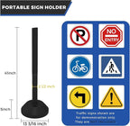 BESEA Portable Sign Holder Stand 6 Pack, Heavy-Duty Fillable Weighted Base Sign Holders, 41 inch Height Standing Sign Holder for Safety Signs, Reserved Parking Sign with Stand – Indoor & Outdoor Use