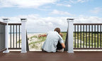 25 Pack Deck Balusters 38 Inch Deck Railing Balusters (Rectangle) with End Caps & Screws, Hollow Rectangle Deck Balusters for Deck Railing Porch