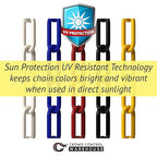 Montour Line Plastic Stanchion Yellow 2.5 Inch Diameter with 50 Foot Chain, 6-Pack, Crowd Control Barriers
