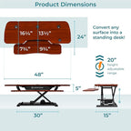 VERSADESK 48 Inch Electric Height Adjustable Ergonomic Desk Converter, PowerPro™ Height Standing Desk Riser, Keyboard Tray, Built-in USB Charging Port, Sit Stand Workstation, Hold 80 lbs, Cherry