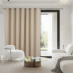 BGment Fashion Sliding Door Curtain 100 X 84 Inches, Wide Thermal Blackout Curtains Room Darkening Room Divider Window Curtain, 1 Panel, Beige, 84 Length X Wide 100