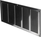 Repa Market Air Vent Cover 20x8 Inch (Outer Dimensions) Black Galvanized Steel Louvered Grill Cover with Mesh Screen/Wall or Ceiling Vent/HVAC Register for Indoor and Outdoor Ventilation