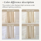 NICETOWN Natural Thick Linen Curtains 96 Inches Long for Living Room 2 Panels Set, Back Tab/Rod Pocket with Pleat Tape Privacy Added Window Treatments for Farmhouse/Bedroom, W55 x L96