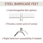 Trafford Industrial Angry Bull Barricades Metal Interlocking Steel Barricade (6.5 Ft. Economy, Light Weight & Pre-Galvanized, Flat Feet, Zinc Coated Steel, Set of 10)
