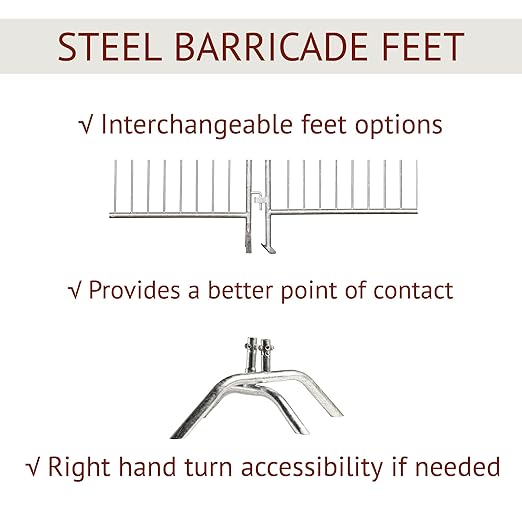 Angry Bull Barricades Metal Interlocking Steel Barricade (8.5 Ft. Heavy Duty, Bridge Feet, Black Powder Coated, Set of 10)