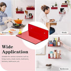 9 Inch Red Acrylic Small Wall Shelf, Home Wall Display Ledges for Storage, Room Décor, Space Saving, Items Organizer, 2 Pack
