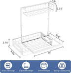 Under Sink Organizer, 2 Pack Height Adjustable Cabinet Organizer with Slide Out Drawer, Pull Out Under Sink Storage, Multi-Purpose 2 Tier Sink Shelves for Kitchen Bathroom Pantry (White, 2 Pack)