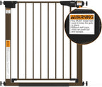 Cumbor 29.7-46" Baby Gate for Stairs, Mom's Choice Awards Winner-Auto Close Dog Gate for the House, Easy Install Pressure Mounted Pet Gates for Doorways, Easy Walk Thru Wide Safety Gate for Dog, Brown