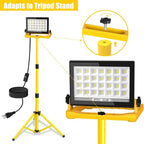 T-SUN LED Work Light with Stand, 60W 6000K Portable Work Light with 13FT Cord, 3 Modes, Magnetic Base & Hook, Adjustable Job Site Light for Garage, Workshop, Construction-2 Pack