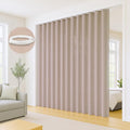 Faux Linen Semi Sheer Room Divider Curtain with Flexible Ceiling Track, Extra Wide Light Filtering Privacy Curtains for Patio Sliding Glass Door, Living Room, Bedroom, Light Coffee, W100xL108, 1 Panel