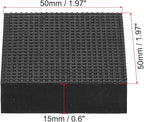 PATIKIL Rubber Anti-Vibration Pads, 4 Pcs Square Vibration Isolation Mats 1.97" x 1.97" x 0.6" for HVAC, Air Conditioner, Air Compressor, Washer, Dryer, Black