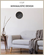 LUUK LIFESTYLE Modern Wall Clock with Silent Movement and no Ticking, Scandinavian Design, Gift idea, Decoration for Living Room, Kitchen, Hallway, in Black & Gold
