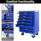 7-Drawer Heavy-Duty Rolling Tool Chest with Wheels & Steel Roof, Lockable Tool Chest Storage Cabinet for Garage, Workshop, Warehouse, and Repair Shop