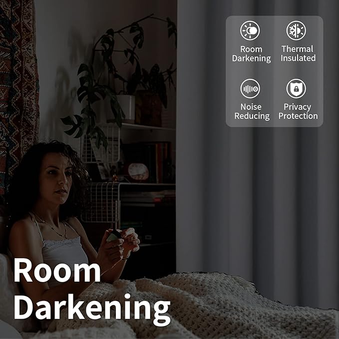 BGment Room Darkening Blackout Curtains Fashion Sliding Door Curtain 100 X 84 Inches, Wide Thermal Room Divider Window Curtain, 1 Panel, Greyish White, 84 Length X Wide 100