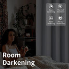 BGment Greyish White Sliding Door Curtain 96 Inch Long - Wide Room Darkening Room Divider Curtain for Bedroom Privacy Themral Insulated Grommet Room Separator Drape, 1 Panel, 100 X 96