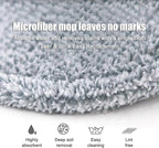 KZKR Spin Mop and Bucket Set with 2 Replaceable Microfiber Mop Pads with Self Separation Dirty and Clean Water System, Self Wringing 360° Rotating Square Mop Head for Hardwood Tile Marble Floors