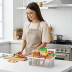 4 Pcs Metal Wire Basket 16.5in Metal Mesh Basket Pantry Organizers Bin Containers for Home Organizing Cabinet Pantry Closet Kitchen Fridge Fruit Makeup Snacks Gifts(White,Small)
