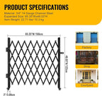 Folding Security Gate 65.35''W X 48.03''H Steel Scissor Door Gate Barricade Gate Expandable Security Gate Flexible Accordion Security Gate with 360° Wheels&Padlock