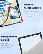 Uniclife 12 Pack Magnetic Sign Holder 8.5" x 11" Self-Adhesive Magnetic Picture Frame Wall Mounted Display Frame for Home Office Store Poster Document Holder for Wall Door Glass Window Refrigerator