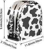 Collapsible Picnic Basket with Handle, Shopping Basket Aluminum Frame, Grocery Basket Tote for Women, Farmers Market Basket, Harvest Baskets Camping Travel Portable Beach Bag (Cow Printing Pattern)