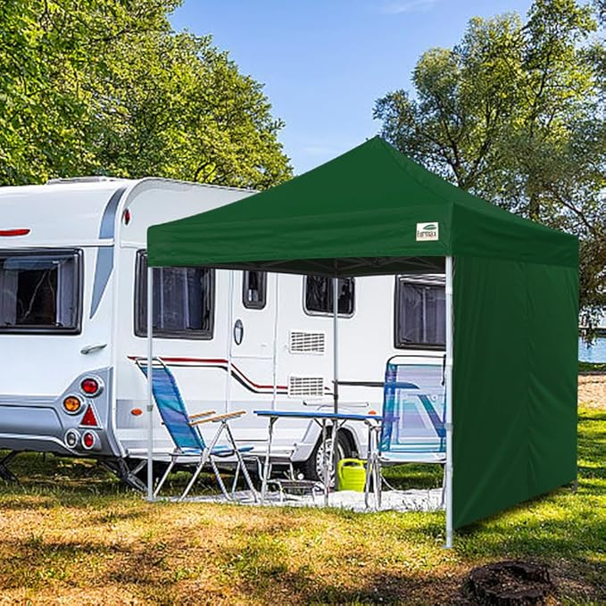 Eurmax USA 10FT Instant Canopy SunWall Pop Up Canopy Wall with Horizontal Strap ONLY,1 Pack Sidewall (Forest Green)