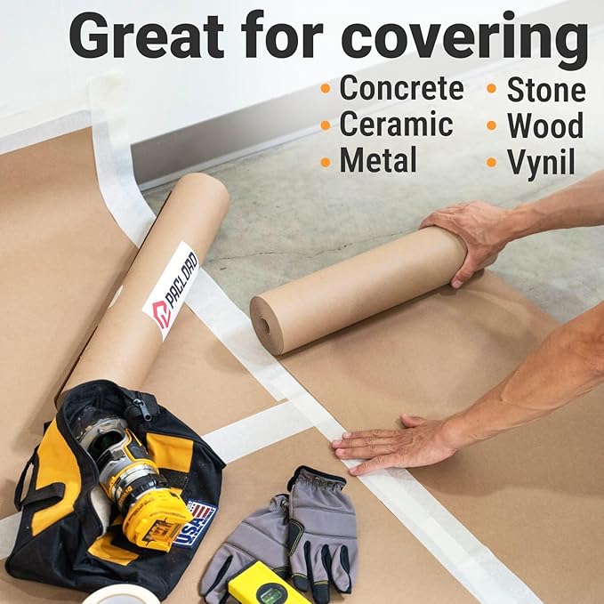 24" x 1992" (166’) Brown Rosin Paper Roll - Made in USA Thick Heavy-Duty 7 mil Masking Paper for Surface Protection from Paint, Dust, Foot Traffic - Paint Floor Covering