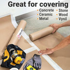 48" x 1992" (166’) Brown Rosin Paper Roll - Made in USA Thick Heavy-Duty 7 mil Masking Paper for Surface Protection from Paint, Dust, Foot Traffic - Paint Floor Covering