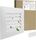 12"*12" Gable Vent,Aluminum Alloy Wall Vent Shed Vents,with Removable Strainer and 180 Degree Opening Angle.Ideal for Attic,Shed,Garage,Play House,Coop.[Inside Dimensions:9.5"w X 9.5"h]-White 2 Pack