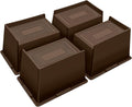 Bed Risers 5 Inch Heavy Duty,Oversized Couch Risers, Extra Wide Furniture Risers for Sofa Table Desk Headboard Chair Lifting,Rectangle Risering Blocks Support 6000 lbs(4 Pack Brown)