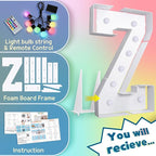 imprsv 3FT Colorful Marquee Letters Z, 18 Colors Large Light up Letters Alphabet Sign with Remote, Big Marry Me Sign, Birthday Party Decorations Anniversary Wedding Decoration