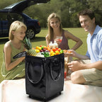 Reusable Grocery Bag On Wheels Large Capacity Shopping Trolley Foldable Rolling Tote Bag with Heavy Duty Handle for Travel