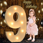 3FT Marquee Numbers, Light Up Numbers 9 for 9th 19th Birthday Decorations, Big Numbers for Party Decorations, Large Light Up Numbers for Party Decor DIY Pre-Cut Foamboad Mosaic Numbers