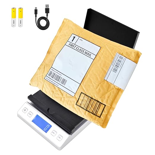 Smart Weigh Digital Shipping Scale 66LB x 0.1oz Hold and Tare Function Accurate Postal Scale for Packages Includes Batteries and USB-C Reliable for Mail and Shipping