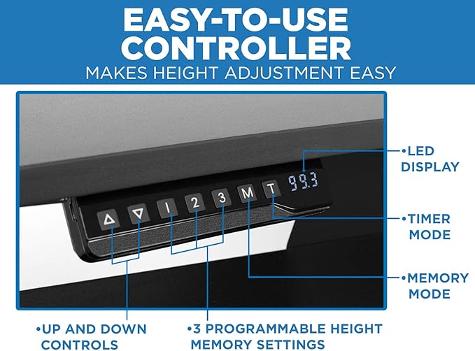 Mount-It! Electric Mobile Height Adjustable Standing Workstation with Wheels | Rolling Sit Stand Workstation with Programmable Height Adjustment Controller | 31.5 x 14.5 in Tabletop