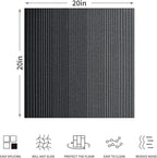 Carpet Tiles, Carpet Squares, Office Carpet Tiles Removable, Carpet Tile Flooring for Basement, 20" x 20" Berber (Loop Pile), Gradient Black, 0.24" Pile Height (12 Tiles, 32 sqft/Box)