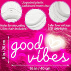 Good Vibes Neon Sign for Wall Decor Neon Lights Sign, 16"x8" Heart and Good Vibes LED Signs for Bedroom Wall, USB Operated Pink Goodvibes LED Neon Lights Signs for Game Room Christmas Decor