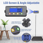Surmountway Industrial Shipping Scale with Anti-Slip Aluminium Platform, 11.8" x 11.8" Black Portable Digital Postal Scale 440lbs for Shipping Packages Luggages with Tare/Count/Auto-Off Functions
