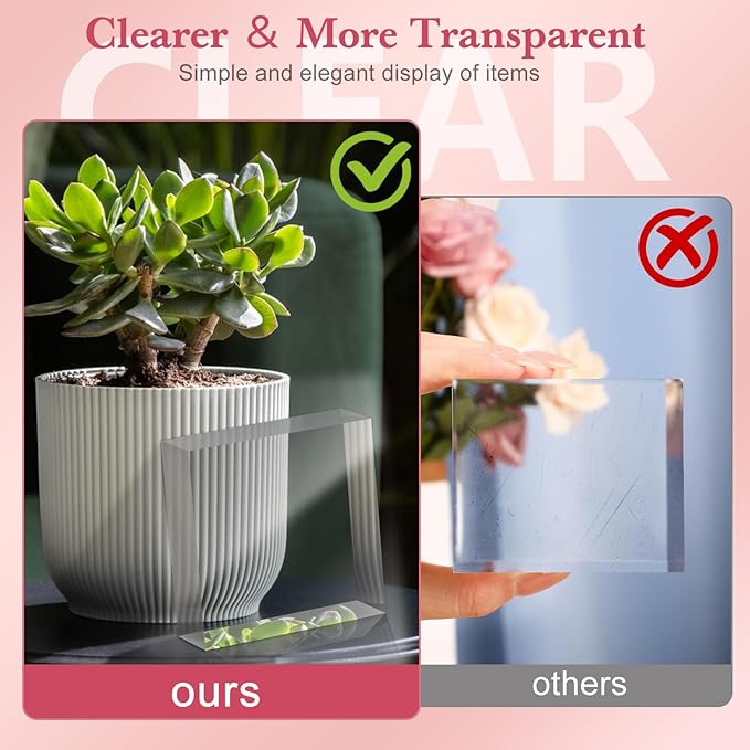 Acrylic Base Stand 3 Pack 3 X 3 Inch Acrylic Blocks for Display Trophy Base Clear Square Cube Riser Display Cylinder Pedestal Stands for Collectibles Jewelry Props Food Display 3 Size