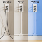 Delamu 236in Cord Hider, Cord Covers for 2-3 Wires on Wall, Premium TV Cable Hider, Paintable Wire Hiders Wire Covers for Cords on Wall, Easier Setup Cable Cover Raceway, W0.94 H0.47in, White