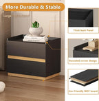 Large Modern Nightstand Black Bedside Table, 2 Drawer Dresser Wood Stackable Storage Drawers for Clothes for Closet, Bedroom, 24"x16"x20"