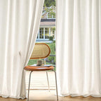 MIULEE Non-See-Through Privacy Linen Curtains 2 Panels, Light Filtering Window Curtains Farnhouse Textured Back Tab Semi Sheer Drapes for Bedroom Living Room, 52 x 120 Inches Long, Natural White