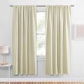 PONY DANCE Beige Curtains for Living Room 72 inch Length, Thermal Insulated Rod Pocket Black Out Window Drapes for Bedroom, Light Beige Room Darkening Privacy Covering, W 42 x L 72 inch, 2 Panels