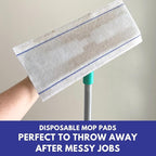 Don Aslett Disposable Mop Pads (24", 10-Pack) 5-inch Wide Replacement Floor Mop Pads for Wet or Dry Multi Surface Cleaning | Extra Thick Single-Use Mop Pad Refills for Cleaning Dust and Pet Hair