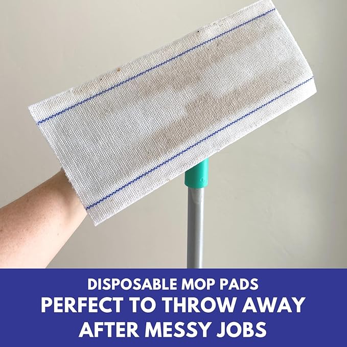 Don Aslett Disposable Mop Pads (15", 10-Pack) 5-inch Wide Replacement Floor Mop Pads for Wet or Dry Multi Surface Cleaning | Extra Thick Single-Use Mop Pad Refills for Cleaning Dust and Pet Hair