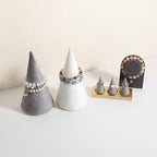 GemeShou Velvet bracelet display stand for selling, white jewelry bangle holder with golden base, felt bracelet storage organizer for nightstand home decor【Bracelet holder-white】