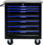 7 Drawer Rolling Tool Chest with Locker, 25.9" D Metal Movable Lockable Tool Cart Box Multi-Functional Hardware Storage Cabinet Box for Warehouse Basement Home Pantry Garage
