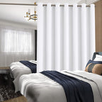 BGment Pure White Sliding Door Curtain 108 Inch Long - Wide Room Darkening Room Divider Curtain for Bedroom Privacy Themral Insulated Grommet Separator Drape, 1 Panel, 100 X 108