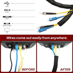 Black Braided Cable Management Sleeves Wire Loom Tubing Cord Protector Self-Wrapping (1/2"-20Feet)